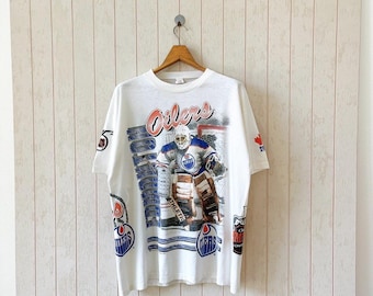 Vintage Edmonton Oilers t-shirt/ 1991 Oilers NHL/ vintage Bulletin t-shirt/ size L