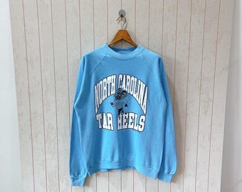 Vintage jaren 90 North Carolina Tar Heels-sweater: gemaakt in de VS (XL)