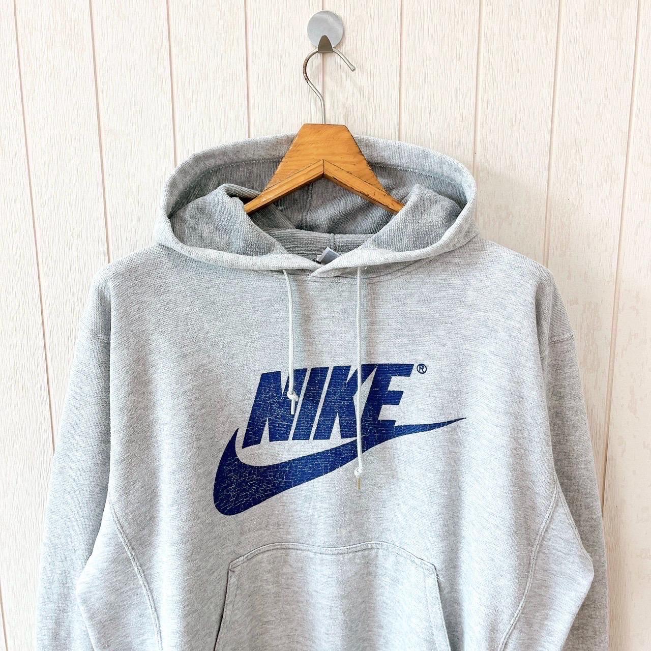 Vintage 1990s Nike Japan Hoodie/ Gray Pullover Sweatshirt/ Size L 
