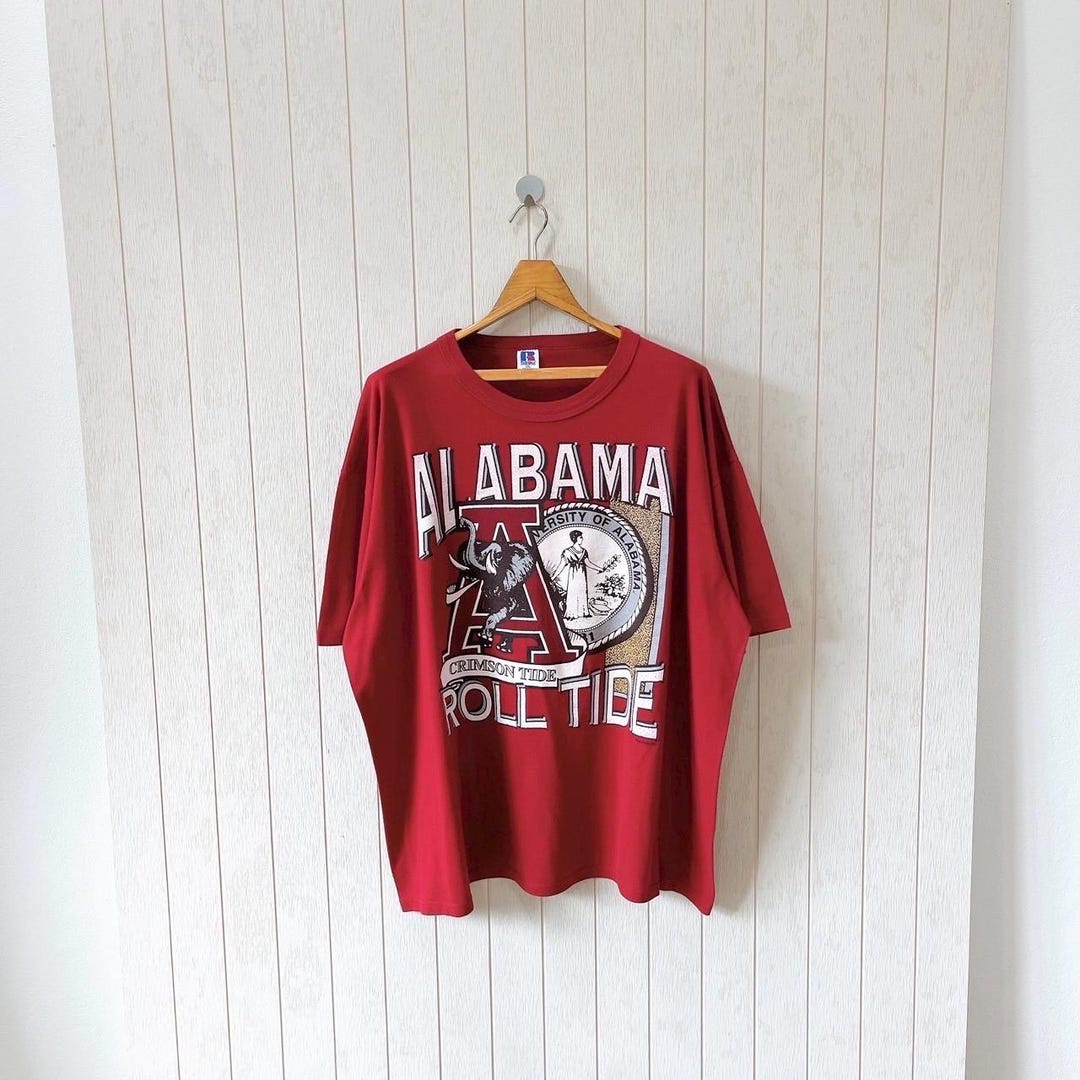 Vintage 90s Alabama Crimson Tide T-shirt: Russell Athletic XXL - Etsy
