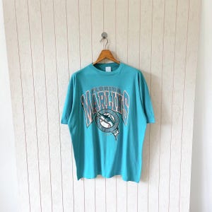 Vintage 90s Florida Marlins T-Shirt: Artex MLB Tee, Size XL