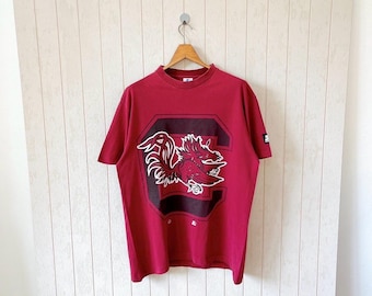 Vintage 90s USC Gamecocks T-Shirt: Starter Made in USA, Size L