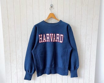 Vintage 90s Harvard University Champion Reverse Weave Logo
