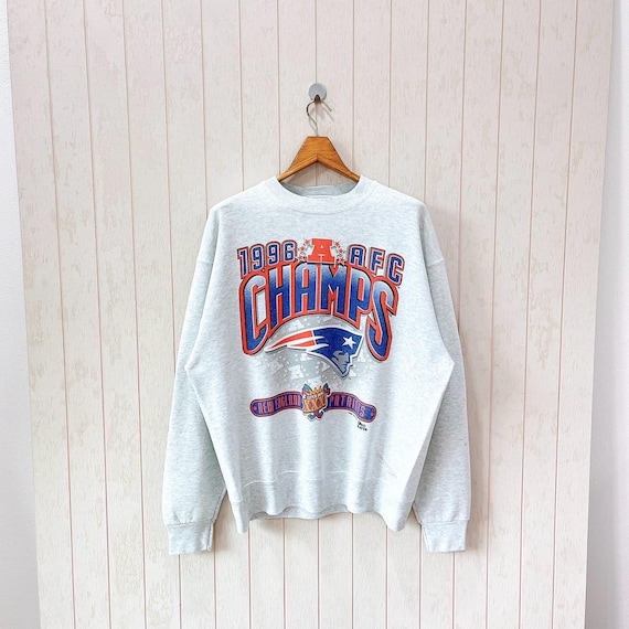 Vintage 90s New England Patriots Sweatshirt - Pro Player NFL Gray