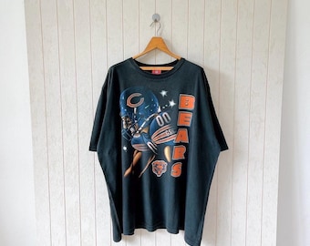 Vintage 00s Chicago Bears T-Shirt: Y2K NFL Black Tee, Size 3XL