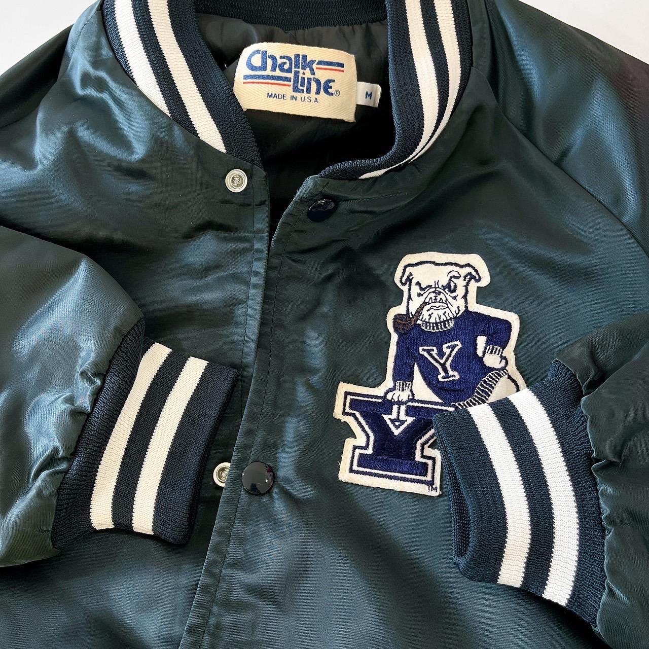 Vintage 90s Yale Bulldogs Bomber Jacket - Chalk Line Made in USA