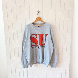 Vintage 90s Syracuse University Sweatshirt: Russell Gray XL