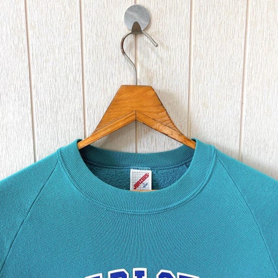 Vintage 80s Charlotte Hornets Sweatshirt: Jerzees NBA Blue