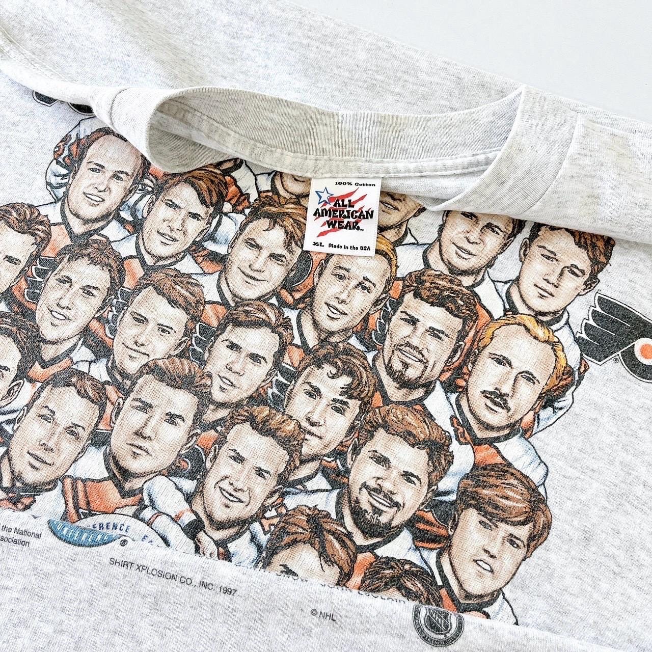 Vintage 1990s Philadelphia Flyers T-shirt/ NHL/ Caricature/ All