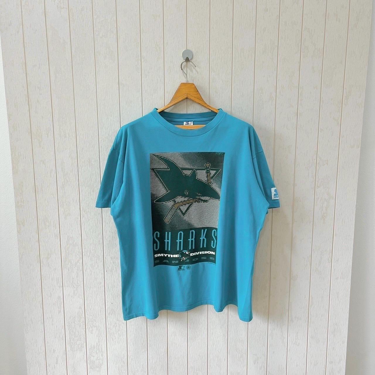 1990s J.FRANCOIS ビッグシャークカラー　シルクシャツ　イタリア製 Vintage 90s San Jose Sharks T-shirt: Starter NHL Tee, Size L - Etsy