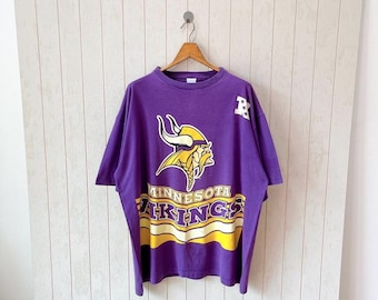 T-shirt Graphique Vintage Minnesota Vikings Années 90, Blanc, Taille L, Made In USA