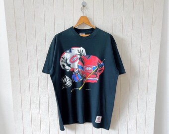 Vintage 90s Montreal Canadiens T-shirt: Nutmeg Mills NHL, Size L