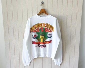 Vintage 1990s Atlanta Braves Sweatshirt/ MLB World Series/ Screen