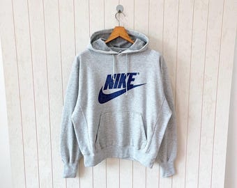 Sudadera con capucha Nike Japón vintage de los años 90/Sudadera gris tipo pulóver/talla L