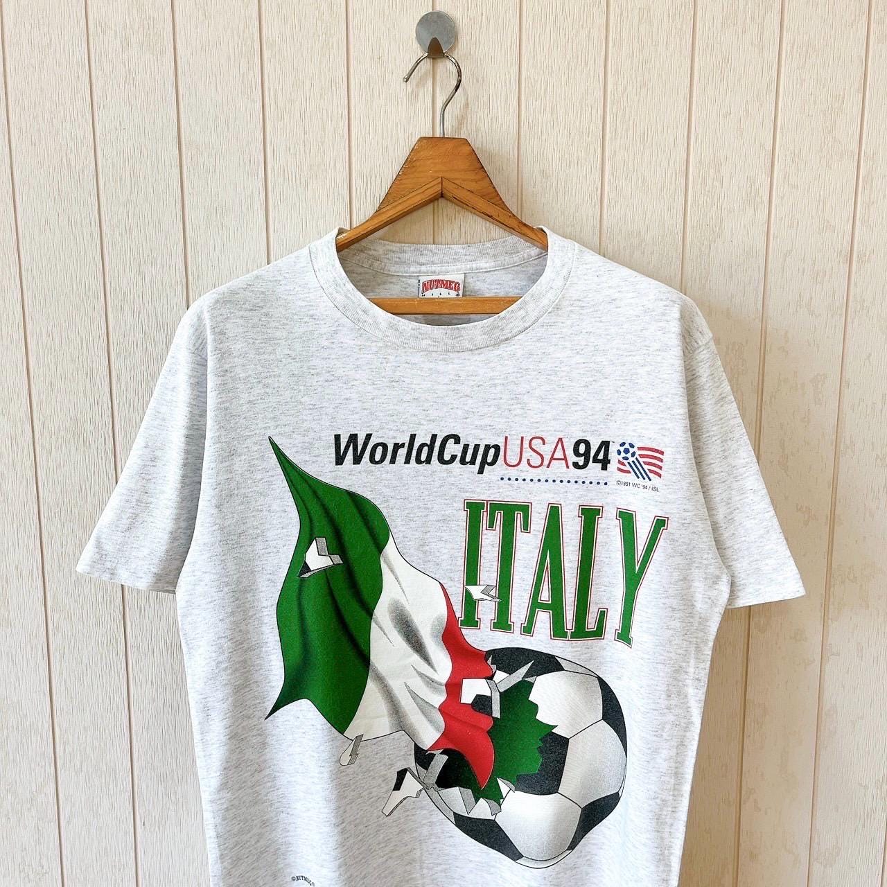 Vintage 1990s World Cup T-shirt/ Italy/ Soccer/ Nutmeg Mills USA