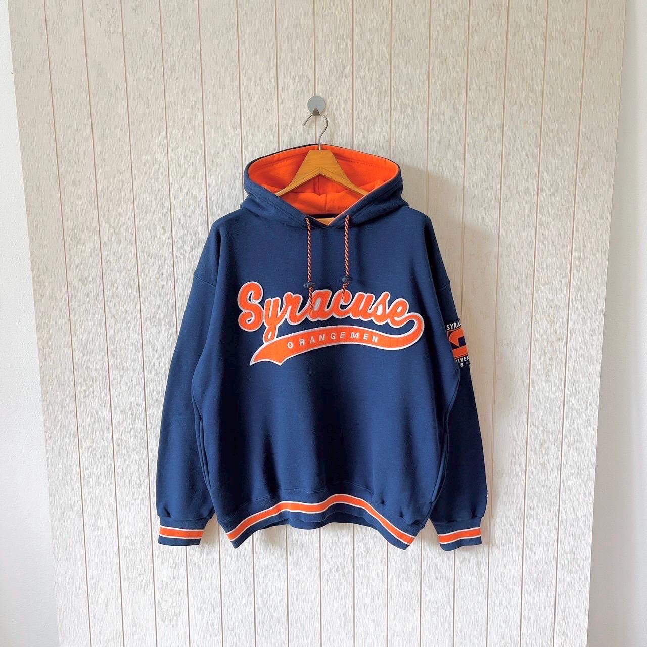 Vintage 90s Syracuse Orange Starter Hoodie - Embroidered Blue 