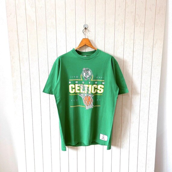 早い者勝ち！90s NBA NIKE製CELTICS TEE Vintage 90s Boston Celtics T-shirt: Nutmeg Mills NBA Tee, Size L