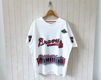 Vintage Atlanta Braves Jersey Russell Athletic Made USA Size Xtra