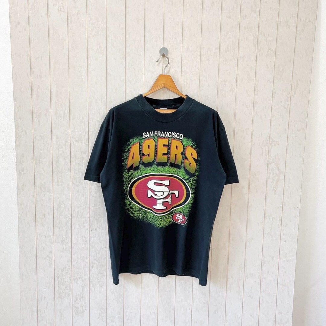 90s 49ers セーラムヒーローUSA製 ビンテージTシャツ L黒8776B 90s 49ers セーラムヒーローUSA製 ビンテージTシャツ L黒8776B 【公式