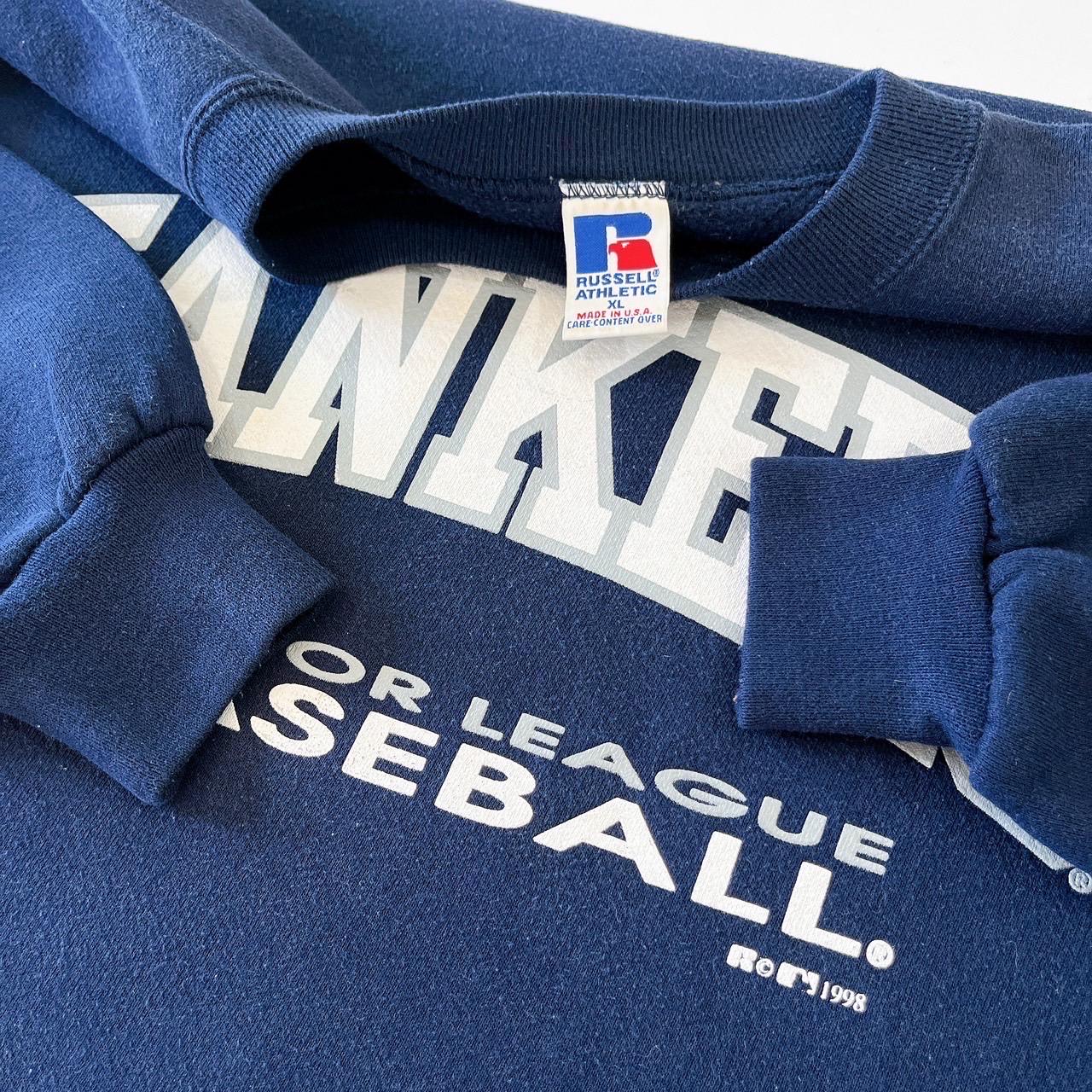 Vintage 90s New York Yankees Sweatshirt: Russell MLB Blue XL