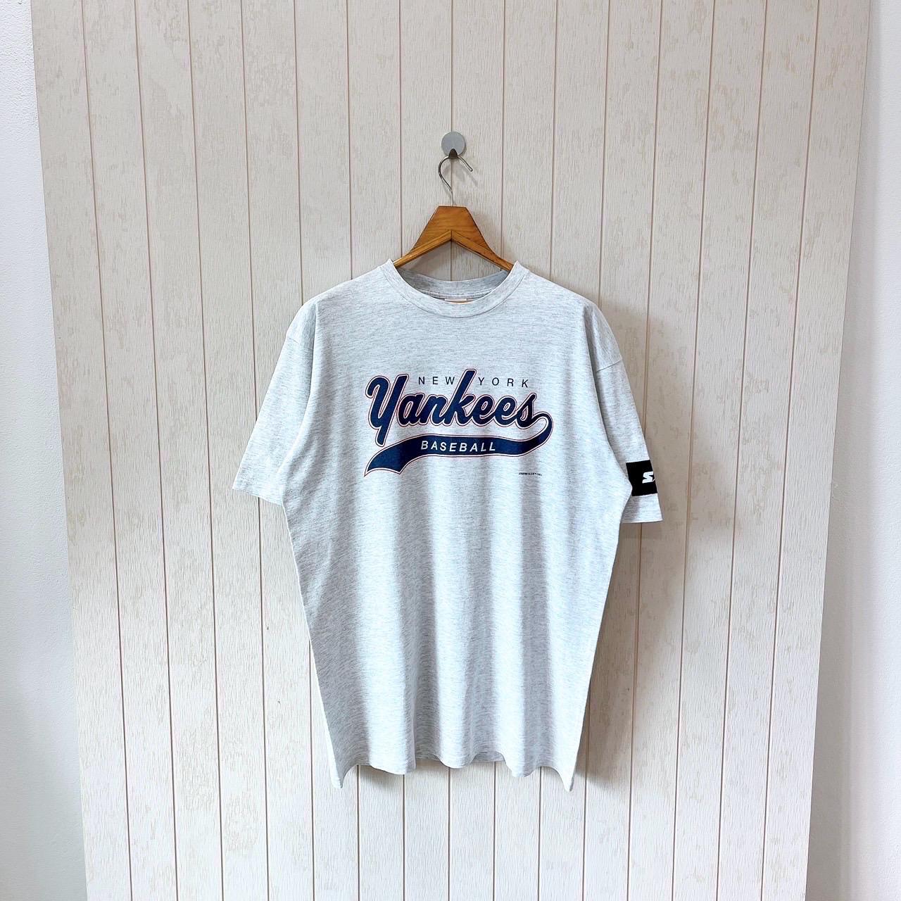Vintage 90s New York Yankees T-shirt: Starter MLB Gray Tee, Size L