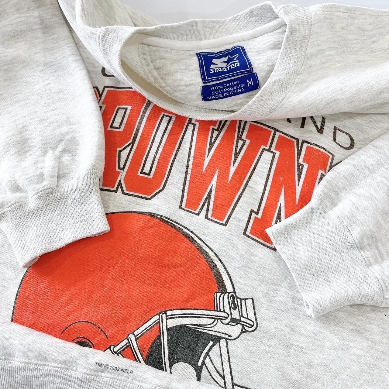Vintage 90s Cleveland Browns Starter Sweatshirt - NFL Gray Size M 