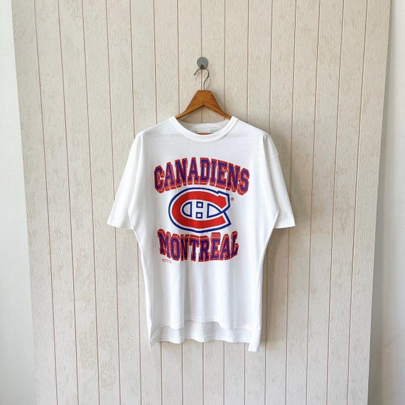 Vintage 1990s Montreal Canadiens T-Shirt/ NHL/ Softwear Athletics/ size L