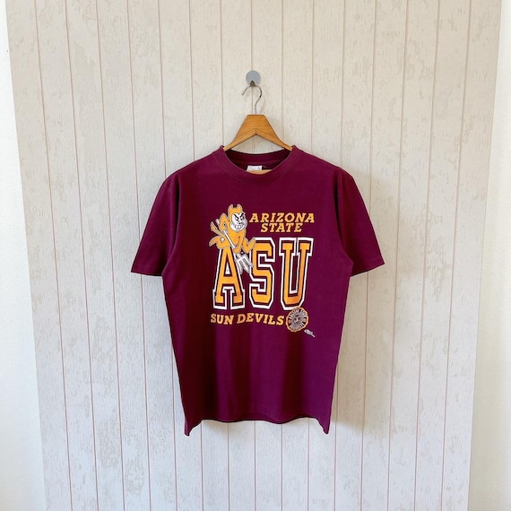 アリゾナ州立大学ASUユニホームArizona鬼デビル ヴィンテージ古着/自転車 Vintage 1990s Arizona State T-shirt/ ASU Sun Devils/ Savvy