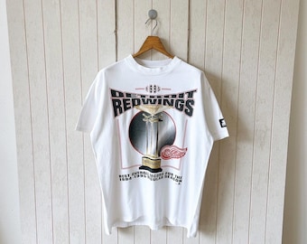 Vintage 1990s Detroit Red Wings T-Shirt/ NHL/ Champions/ Starter USA made/ size L