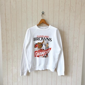 Vintage 80s Cleveland Browns sweatshirt/ vintage 1989 Browns NFL sweatshirt/ vintage Tultex Made in USA sweatshirt/ size L