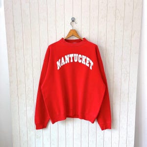 Vintage 90s Nantucket sweatshirt/ vintage Nantucket spellout sweatshirt/ vintage Fruit of the loom made in USA sweatshirt/ size XL