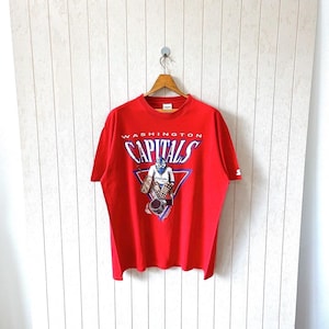 Vintage 90s Washington Capitals t-shirt/ vintage 1990 Capitals NHL t-shirt/ vintage Starter made in USA t-shirt/ size XL