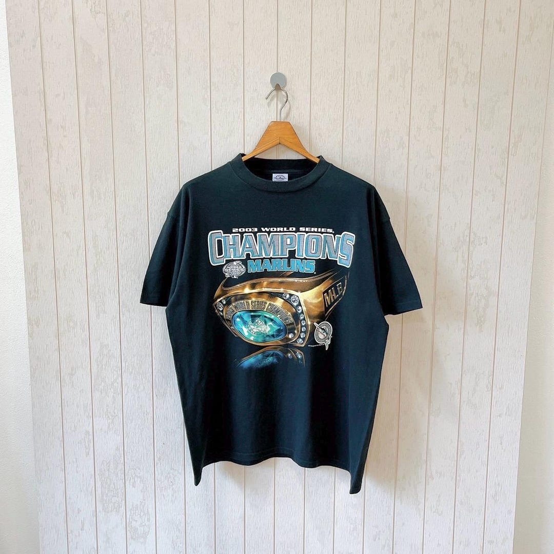 記念グッズ 00's FLORIDA MARLINS L/S T SHIRT USA VTG Vintage 2000s Florida Marlins T-shirt/ MLB Ring Champions/ Delta