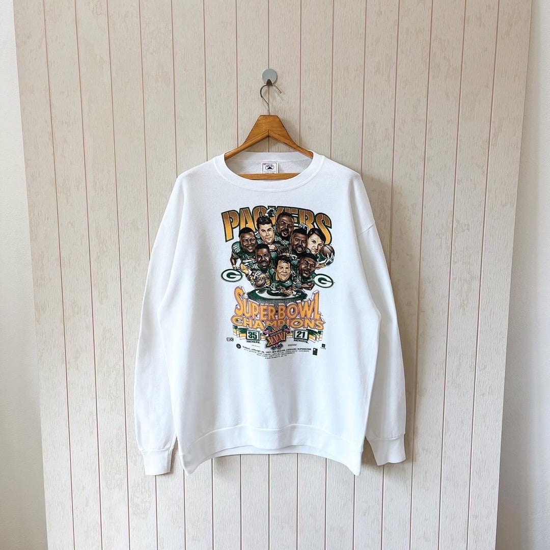 Vintage 90s Green Bay Packers Sweatshirt: Caricatures NFL, Delta