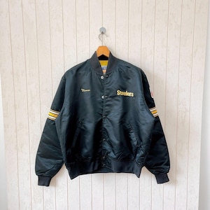 Vintage Pittsburgh Steelers jacket/ vintage 90s NFL bomber jacket/ vintage Starter Mdae in USA bomber jacket/ size L
