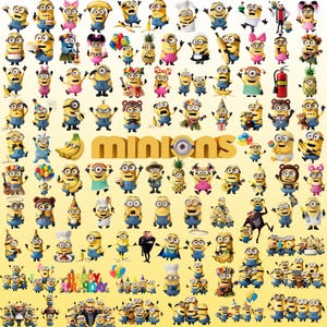 190+ PNG Minions PNG Bundle, Cartoon Character Clipart, High Resolution Transparent PNG Files, Cricut Sublimation Design, Instant Download