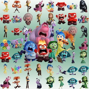 Inside Out 2 PNG Clipart-paket: Glädje, Sorg, Ilska (digital nedladdning), Inside Out PNG-paket, Inside Out Clipart, Inside Out png för tröja