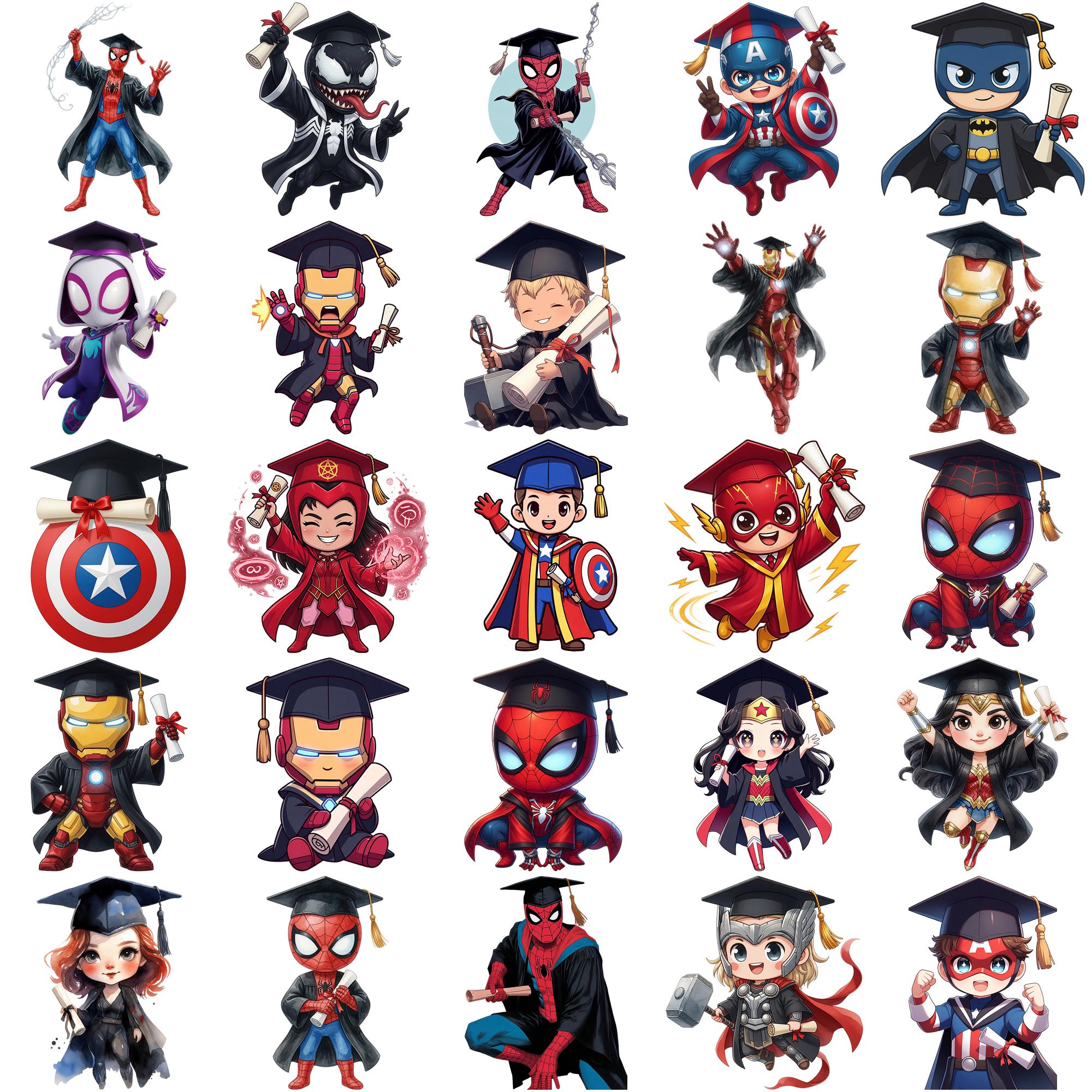 Set Graduation 2026 Png, Hero Characters Graduation 2026 Png Bundle ...