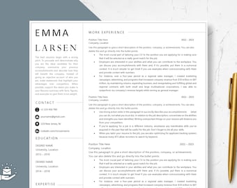 Pacote de Modelos de Currículo Limpo, Moderno e Minimalista | Word, Pages | Limpo, Criativo, Profissional | Modelo de Currículo Editável