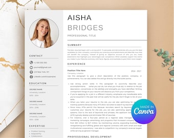 Plantilla de CV con foto de Canva, CV profesional de Canva, plantilla de CV de Canva, plantilla de CV editable de Canva, diseño de CV creativo de Canva