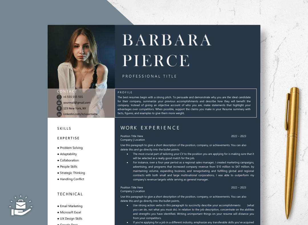 Professional & Modern Resume Template for Word and Pages | Model Resume ...