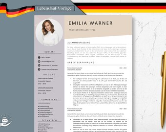 Bewerbungsvorlagen, Lebenslauf Vorlage, Moderner Lebenslauf für Word Apple Pages, Bewerbungsvorlage Deutsch, CV Vorlage, Curriculum Vitae
