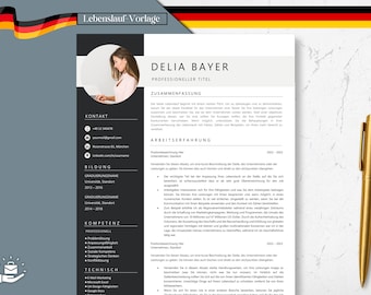 Bewerbungsvorlagen 2025, Lebenslauf Vorlage Deutsch, Bewerbung Vorlage Word, Pages, Bewerbungsvorlage, Deckblatt, Curriculum Vitae Template