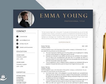 Resume Template for Word & Pages, CV Template, 2025 Modern Resume Template Instant Download, Marketing Resume, Executive Resume Template