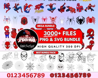 Spider man Clipart Bundle, Spidey SVG, Spider man and his Amazing Friends png and Digital Papers, Superhero SVG, Spidey-man FONT