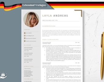 Bewerbungsvorlage Deutsch Lebenslauf Vorlage, CV Word & Pages, Lebenslauf Vorlage, Professionelle Bewerbung German, CV Vorlage, Ausbildung