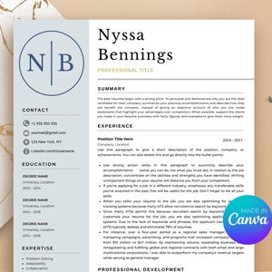Professional & Modern Resume Template for CANVA, Resume Design, CV Template for CANVA, Professional Resume Canva, Instant Download Resume