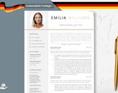 Lebenslauf Vorlage, Bewerbung 2025 – Moderne Vorlage Deutsch für Word, Pages & PDF mit Anschreiben Cv, Deckblatt Resume, Anlagen Lebenslauf