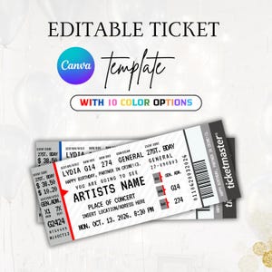 Ticketmaster Ticket | Editable Concert Ticket Template | Surprise Concert Tickets | Birthday Gift | Custom Event Ticket | Gift for her/him