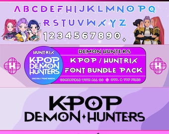 Kpop Demon Hunters Font, Anime Kpop Style Font, Huntrix Font, Kpop Huntrix Typeface, TTF OTF Editable Font, Digital Download Cricut Font